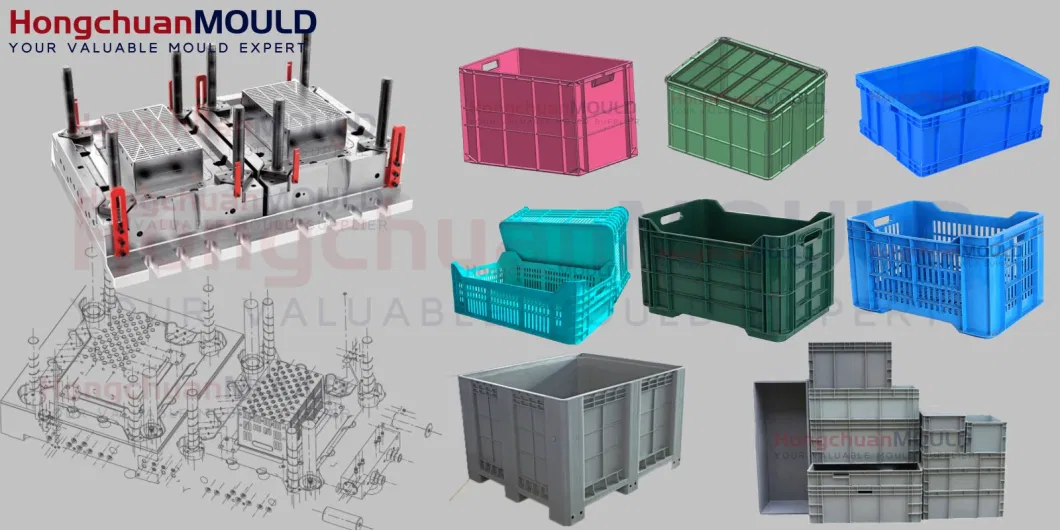 Plastic Pallet Foldable Large Box/Bin Container Injection Mould