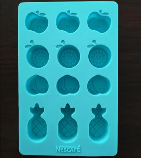 Maßgeschneiderte Logo-Silikon-Frucht-Neuheit-Mini-Eiswürfelschalen-Schokoladen-Silikonform